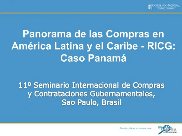 Panorama de las Compras en Am rica Latina y el Caribe - RICG: Caso Panam