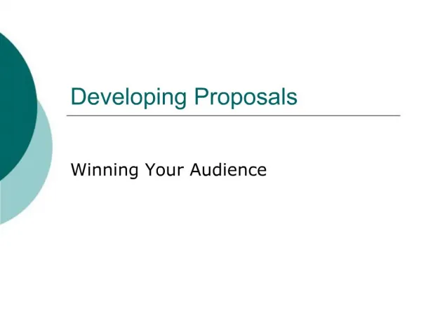 Developing Proposals