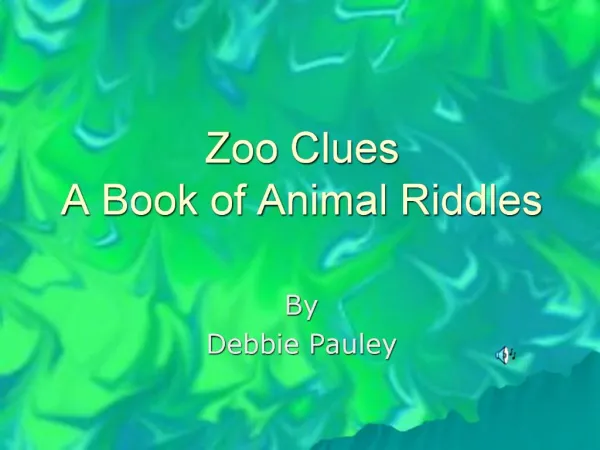 Zoo Clues A Book of Animal Riddles