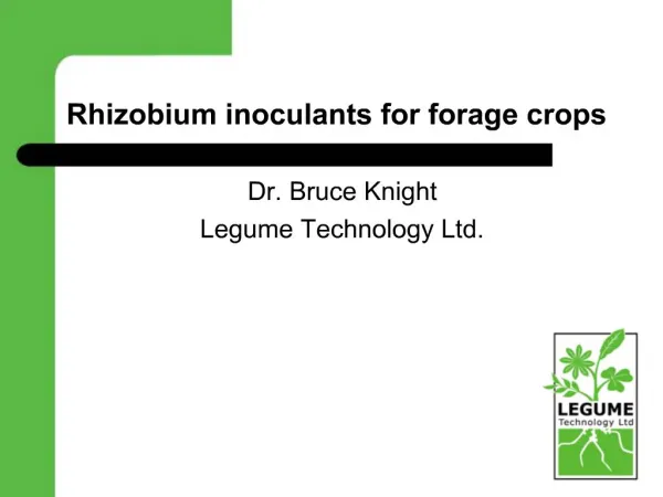 Rhizobium inoculants for forage crops