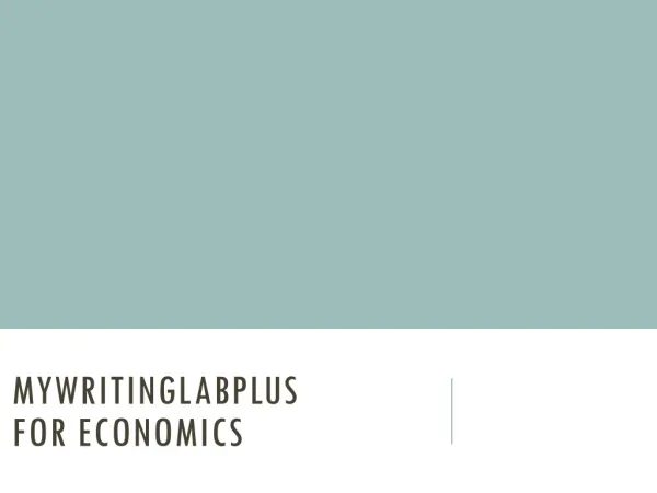 MyWritingLabPlus for Economics