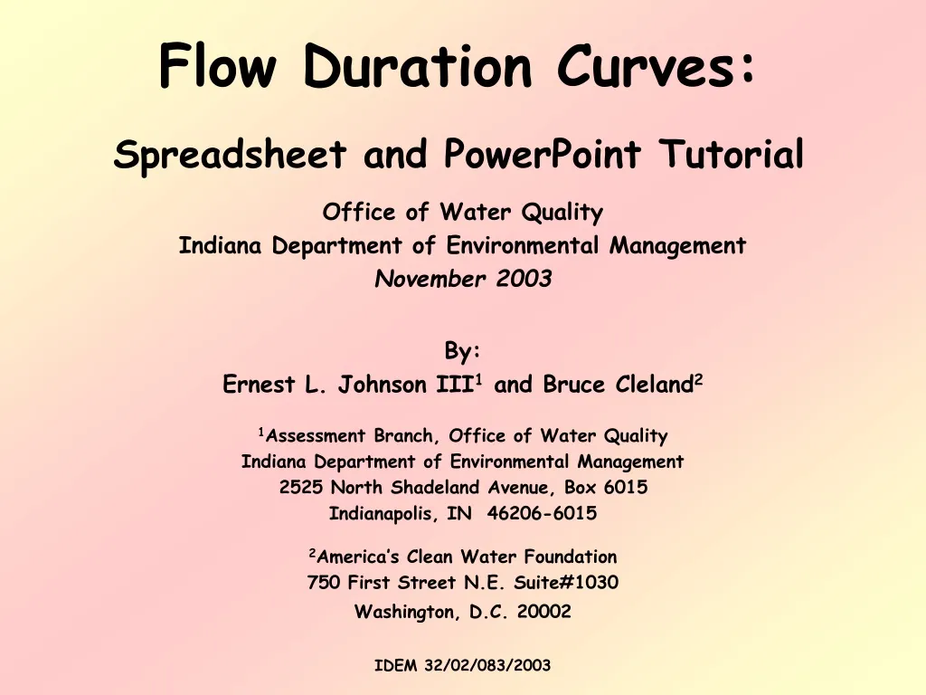 flow duration curves spreadsheet and powerpoint tutorial