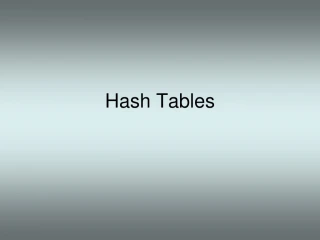 Hash Tables - slide 1