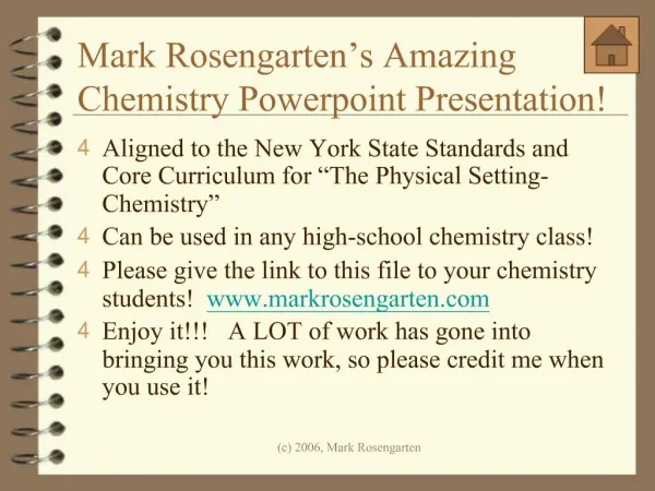 Mark Rosengarten s Amazing Chemistry Powerpoint Presentation