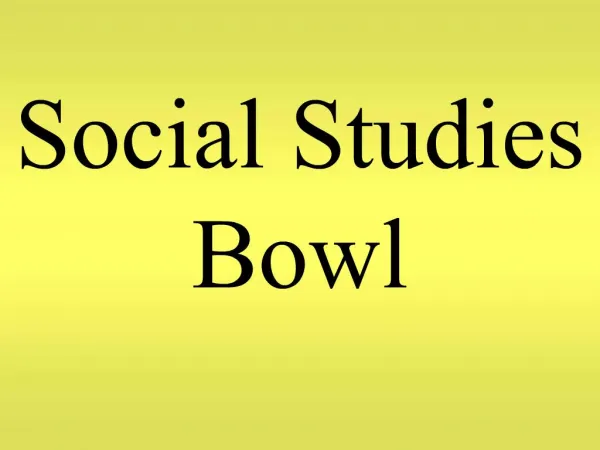 Social Studies Bowl