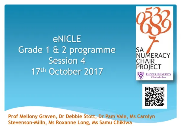 eNICLE Grade 1 &amp; 2 programme Session 4 17 th October 2017
