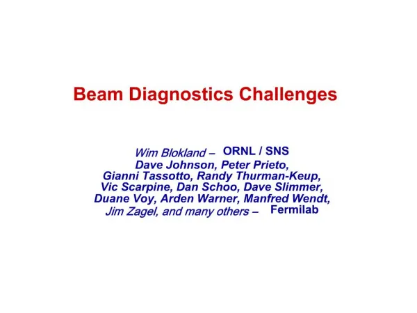 Beam Diagnostics Challenges