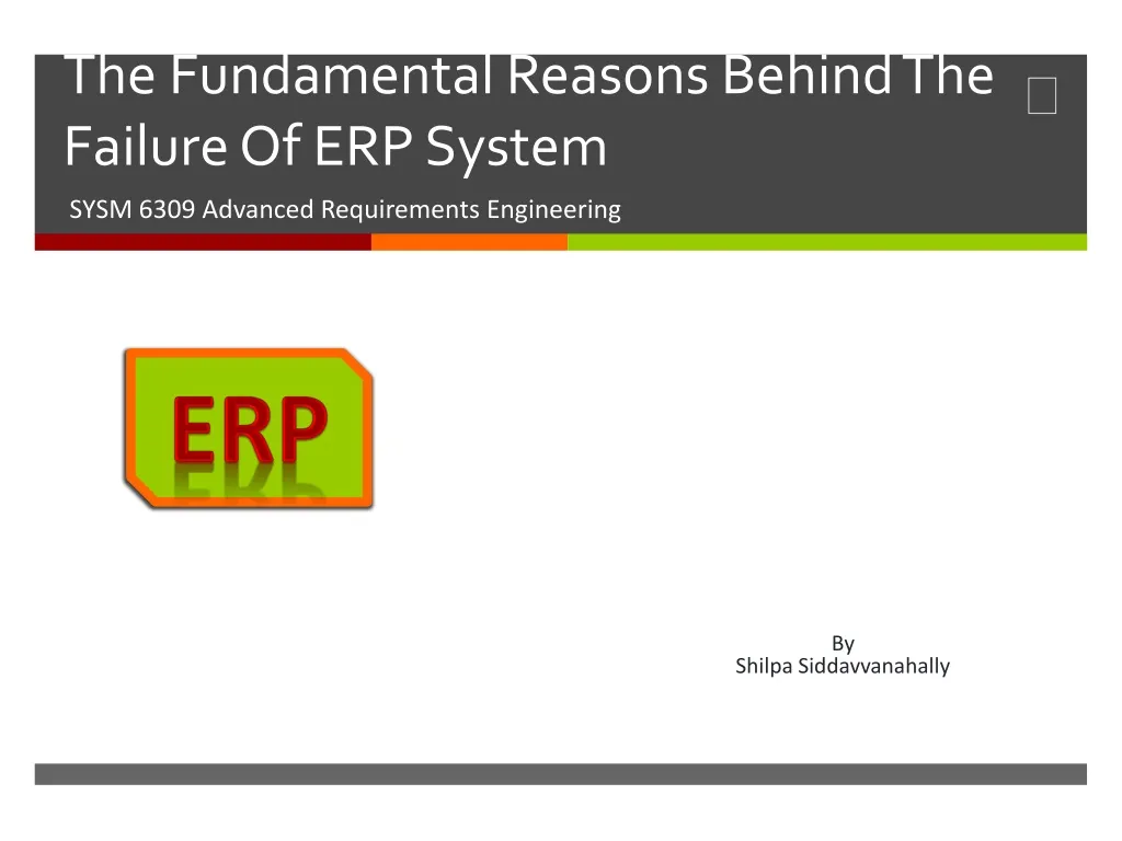 the fundamental reasons behind the failure of erp system