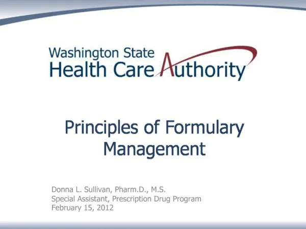 Principles of Formulary Management