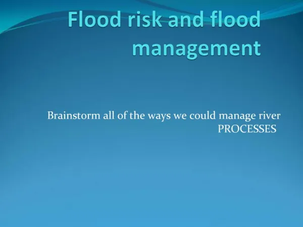Flood risk and flood management