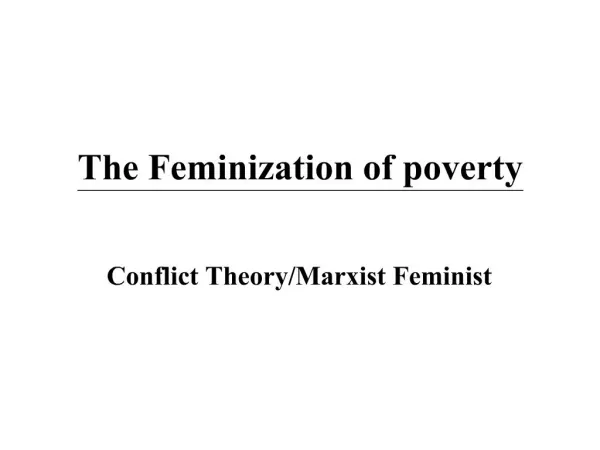 The Feminization of poverty