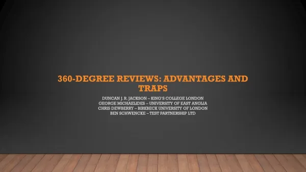 360-degree reviews: Advantages and traps