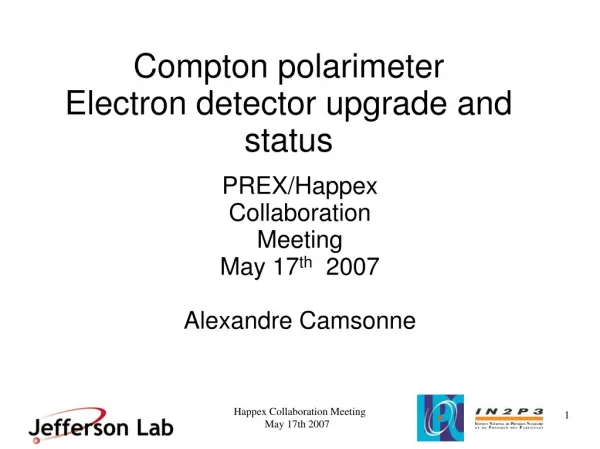 Compton polarimeter Electron detector upgrade and status