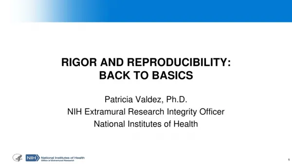 RIGOR AND REPRODUCIBILITY: BACK TO BASICS