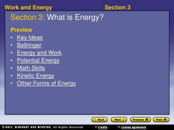 Section 3: What is Energy?