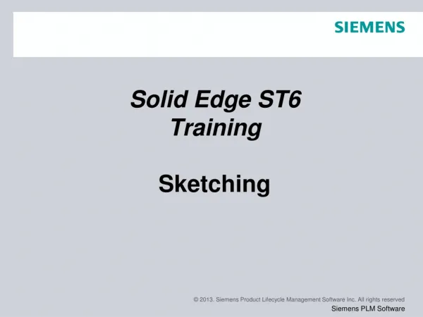 Solid Edge ST6 Training Sketching