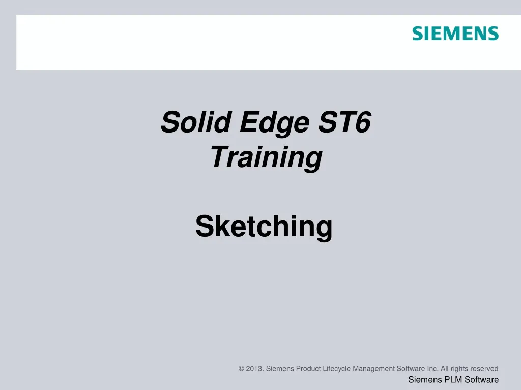 solid edge st6 training sketching