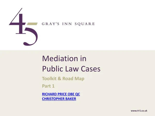 Mediation in Public Law Cases