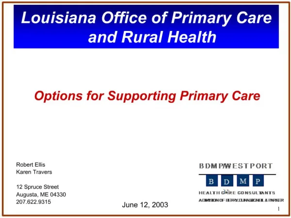 Louisiana Office of Primary Care and Rural Health