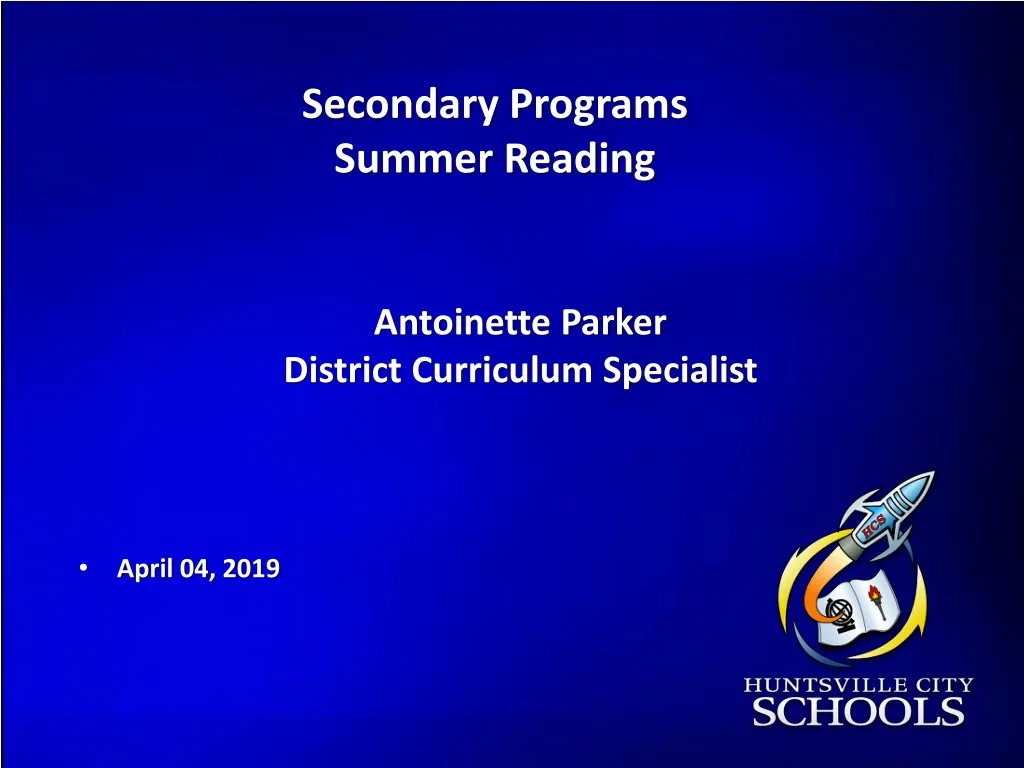 secondary programs summer reading