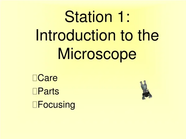 Station 1: Introduction to the Microscope