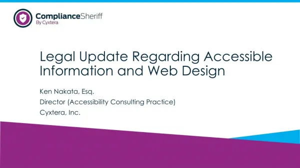 Legal Update Regarding Accessible Information and Web Design