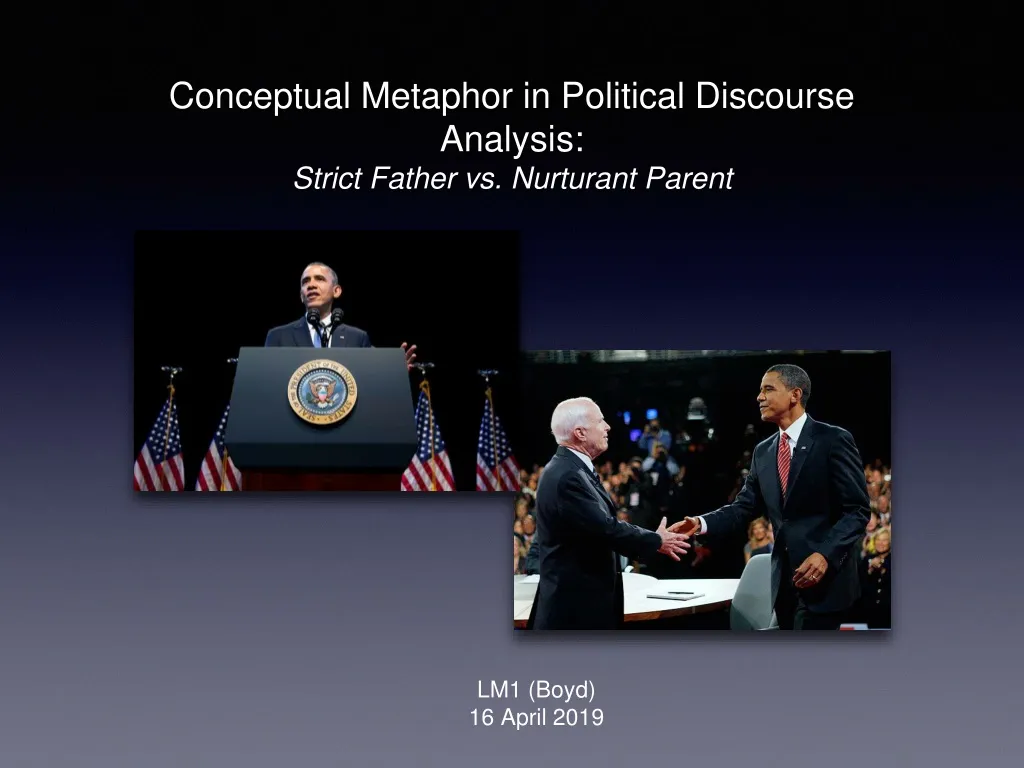 conceptual metaphor in political discourse analysis strict father vs nurturant parent
