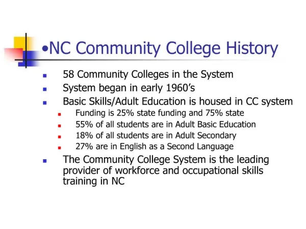 NC Community College History
