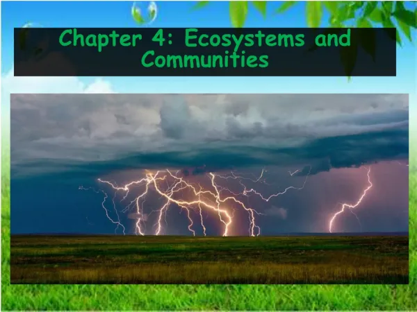 Chapter 4: Ecosystems and Communities