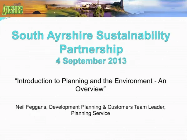 South Ayrshire Sustainability Partnership 4 September 2013