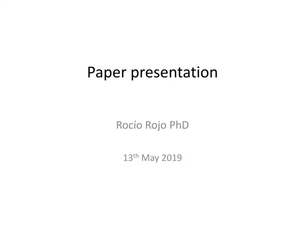 Paper presentation