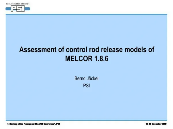 Assessment of control rod release models of MELCOR 1.8.6