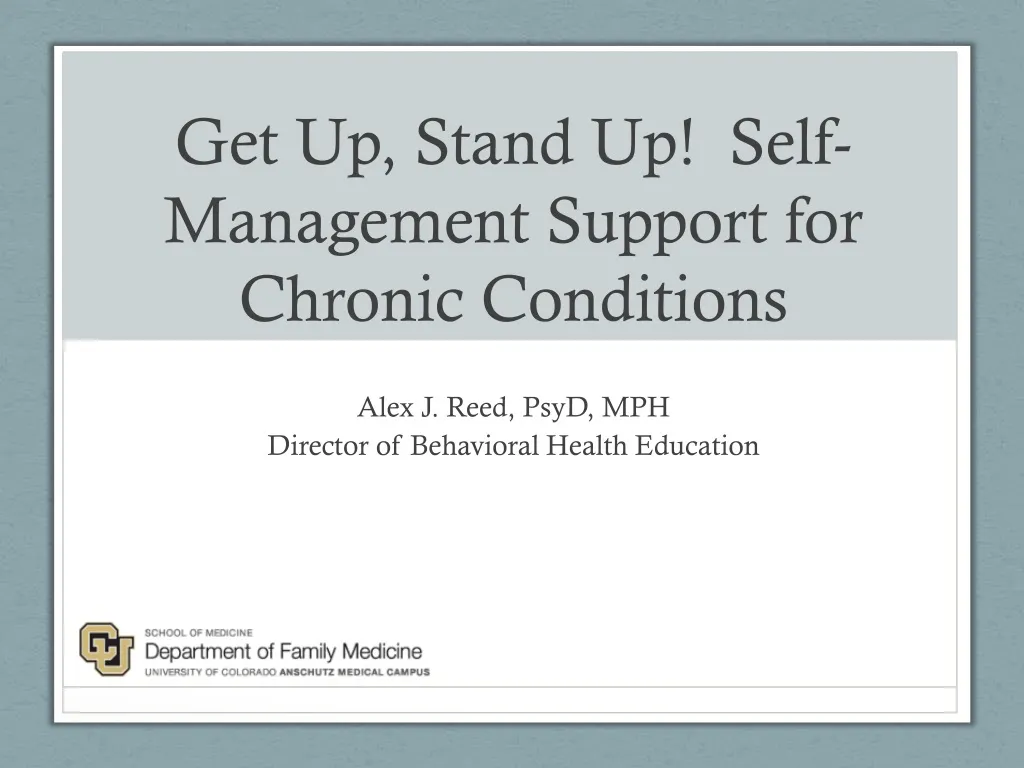 get up stand up self management support for chronic conditions