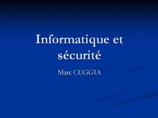 Informatique et s curit - slide 1