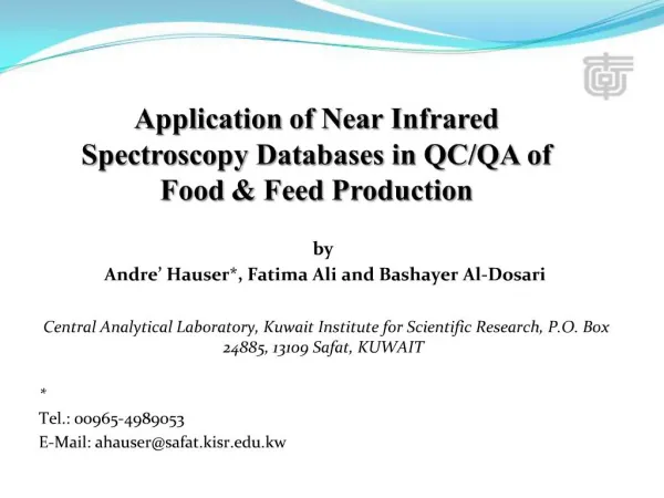 Application of Near Infrared Spectroscopy Databases in QC