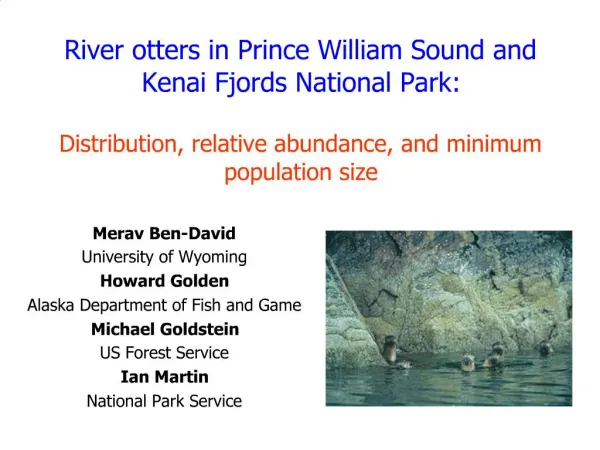 River otters in Prince William Sound and Kenai Fjords National Park: Distribution, relative abundance, and minimum pop