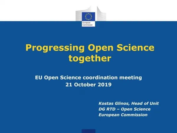 Progressing Open Science together