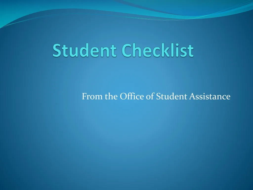 student checklist