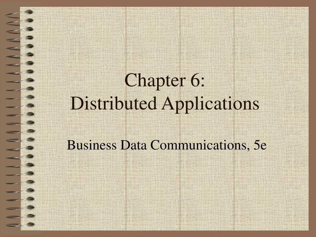 chapter 6 distributed applications