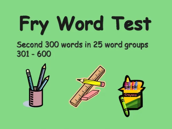 Fry Word Test