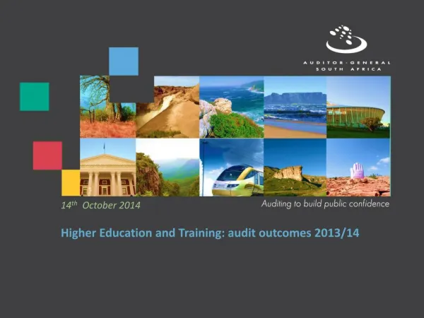 Higher Education and Training: audit outcomes 2013/14