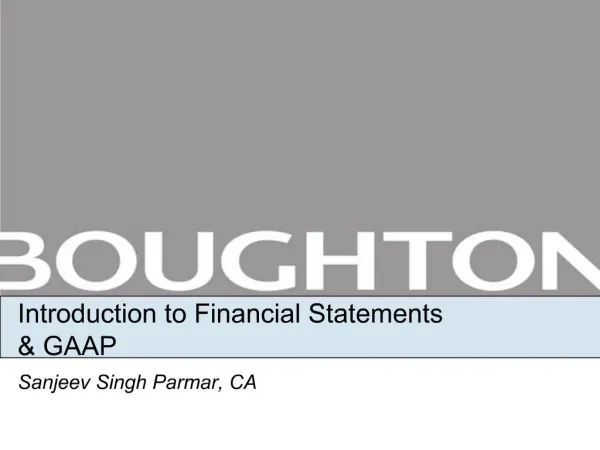 Introduction to Financial Statements GAAP