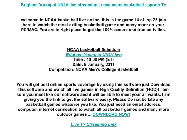 Brigham Young at UNLV live streaming | ncaa mens basketball