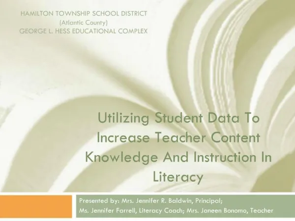 Utilizing Student Data To Increase Teacher Content Knowledge And Instruction In Literacy