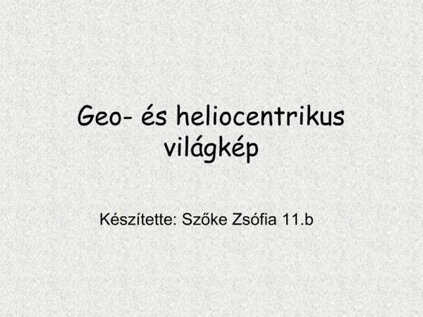 Geo- s heliocentrikus vil gk p