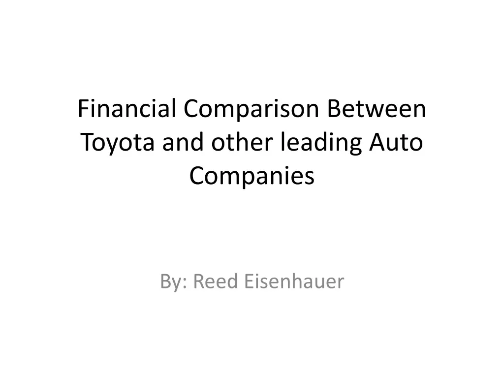 financial comparison between toyota and other leading auto companies