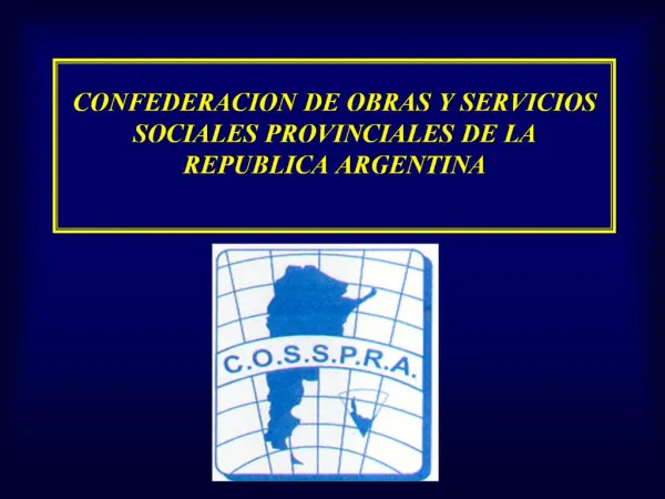 CONFEDERACION DE OBRAS Y SERVICIOS SOCIALES PROVINCIALES DE LA REPUBLICA ARGENTINA