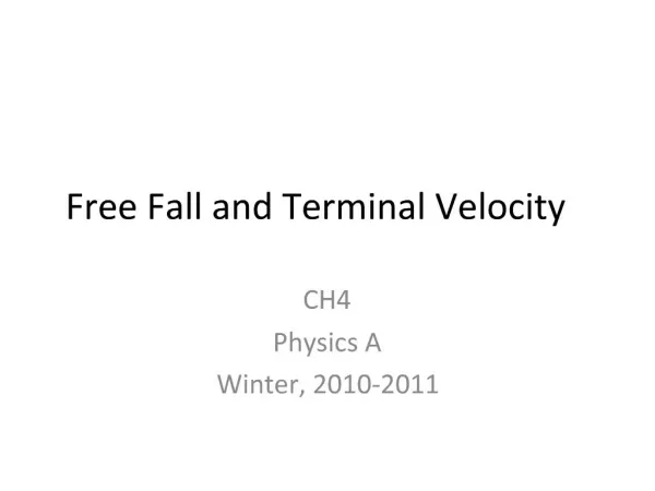 Free Fall and Terminal Velocity
