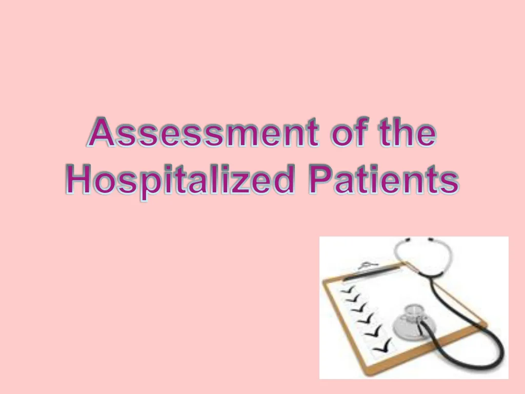 assessment of the hospitalized patients