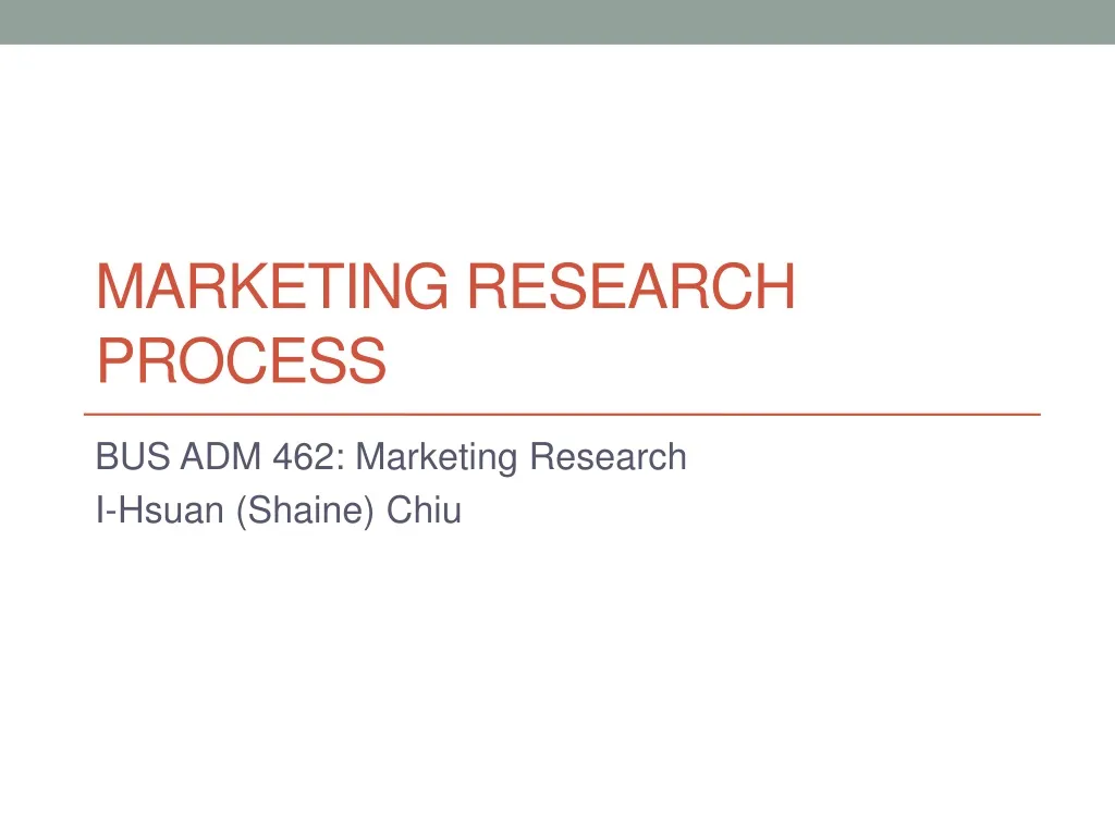 marketing research process